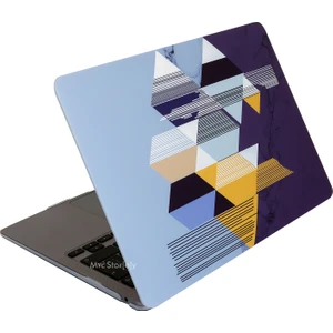Macbook Air Kılıf 13.6 inç M2-M3, Tangram-01NL (TouchID'li Air M2-M3 13.6") A2681 A3113 ile Uyumlu
