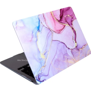 Macbook Air Kılıf 13.6 inç M2-M3, Marble-15NL (TouchID'li Air M2-M3 13.6") A2681 A3113 ile Uyumlu