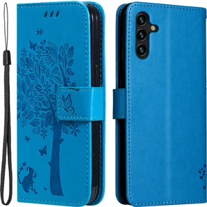 Samsung Galaxy A34 5g Manyetik Pu Deri Flip Telefon Kapağı Baskılı Kedi Ağacı Desen Cüzdan Stand Kapağı Kayış (Yurt Dışından)