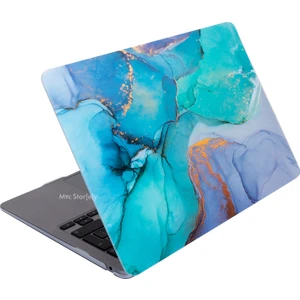Macbook Air Kılıf 13.6 inç M2-M3, Marble-15NL (TouchID'li Air M2-M3 13.6") A2681 A3113 ile Uyumlu