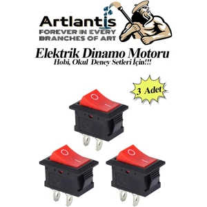Mini Anahtar Arapuar Çıtçıt Anahtar 3 Adet Elektrik Devresi Için Açma Kapama Düğmesi On / Off Kırmızı Siyah Anahtar