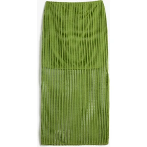 Fileli Midi Etek Yırtmaçlı Astarlı