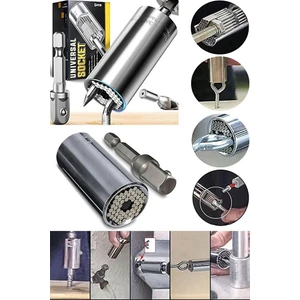 Lieber German Alman Chrome Vanadium Çelik 7-19 mm Ats Akıllı Çok Amaçlı Lokma Aparatı Seti  Üniversal Anahtar