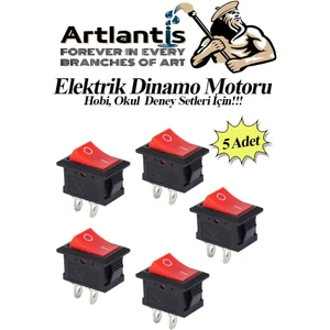 Mini Anahtar Arapuar Çıtçıt Anahtar 5 Adet Elektrik Devresi Için Açma Kapama Düğmesi On / Off Kırmızı Siyah Anahtar