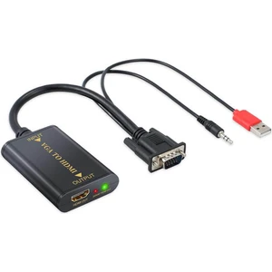 VGA To HDMI Çevirici Dönüştürücü Kablo Görüntü ve Ses Çevirici - Full Hd 1080P