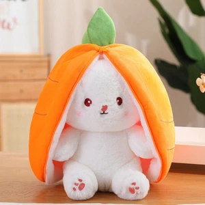 Sevimli Dönüşüm Tavşan Küçük Meyve Peluş Oyuncak Toy Tavşan Yastığı Havuç Çilek Tavşan Bebek Doll (Yurt Dışından)