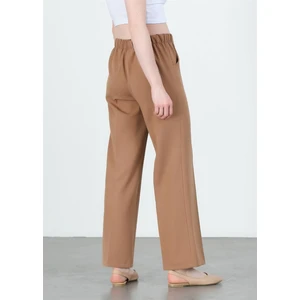 1003 Kadın Cepli Double Krep Geniş Paça Pantolon