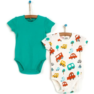 HelloBaby 2li Arabalar Kısa Kol Body Erkek Bebek