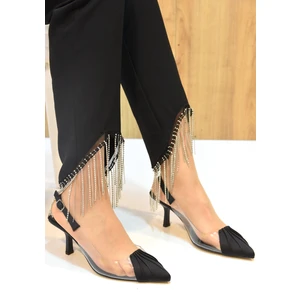 Burnu Şeffaf Kapalı Topuklu Kadın Ayakkabı