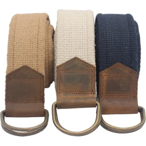 Anatolia Craft Unisex Derili Erkek Kadın Kız Genç Için D Tokalı  Antik Halkalı Dokuma Taba Bejkrem Lacivert Taktik Spor Kanvas Kot Bez Kemer