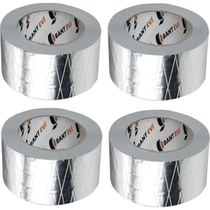 Bant Evi Takviyeli Alüminyum Folyo Bant 4 Adet 50MM x 25METRE Yanmaz Folyo Bant Takviyeli 5cm