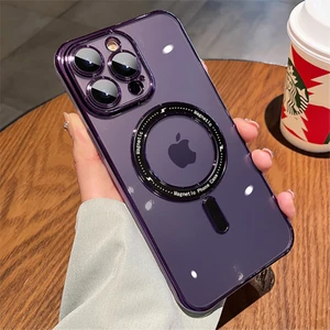 Apple iPhone 14 Pro Max Kılıf Magsafe Mona Silikon Kılıf Derin Mor