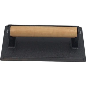 B Baosity Dökme Demir Yapımı Grill Press, Stick Non Heavy Distric, Ahşap Saplı Dikdörtgen, Dış Mekan Izgarası, Burger /ızgara /biftek /tortilla (Yurt Dışından)