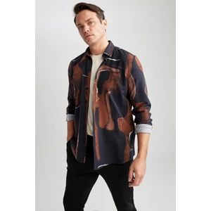 Regular Fit Desenli Pamuklu Uzun Kollu Gömlek Z8153AZ23SP