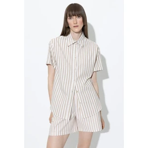 Oversize Fit Kısa Kollu %100 Pamuk Gömlek A6393AX23SM