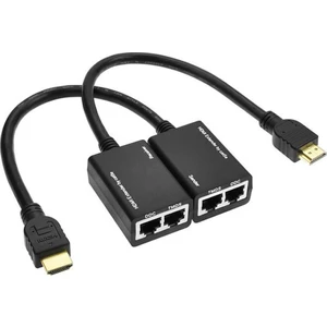 30 mt HDMI Extender - CAT5E/6 RJ45 Kablosu ile HDMI Uzatıcı Tekrarlayıcı Verici + Alıcı 1080P