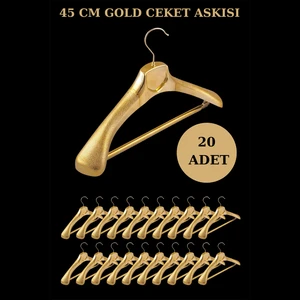 İstanbul Manken 20 Adet Plastik Gold Renk Yüksek Kalite Ceket Askısı,elbise Askısı,takım Elbise Askısı