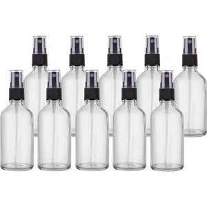 Cam Sprey Şişesi Siyah Kapak Pompalı Cam Fısfıs 50 ml Kolonya Şişesi 10 Adet