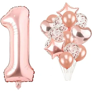 Meri Parti 1 Yaş Doğum Günü Seti Rose Gold Renk