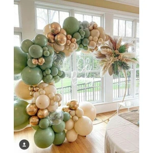 Meri Parti 100 Adet Balon ve Balon Zinciri Konsept Balon Küf Deniz Kumu Gold Krom Balon Doğum Günü