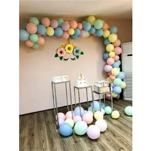 Unicorn Konsept Makaron Balon Seti 100 Adet Pembe Mavi Mint Yeşili Sarı Lila