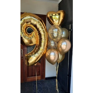 Meri Parti 9 Yaş Yaş Folyo Balon 9 Yaş Doğum Günü Konsept Balon Rakam Balon ve Krom Şeffaf Balon Konsept
