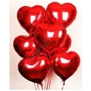 Meri Parti Kalp Folyo Balon 40 cm 10 Adet Kalp Folyo Balon Seti Kalpli Balon Folyo 40 cm 10 Adet