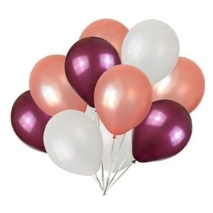 Meri Parti 30 Adet Metalik Balon (Bordo - Rose Gold - Beyaz Karışık) Uçan Balon