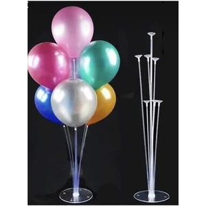 Meri Parti Balon Standı 7 Çubuklu 75 cm ve 7 Adet Metalik Balon