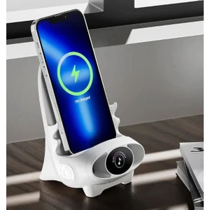 Coverzone 3 In 1 Kablosuz Şarj Cihazı ve Telefon Tutucu Masaüstü Evrensel 15W Qi Kablosuz Şarj Istasyonu Iphone Stand Dock Akıllı Hızlı Kablosuz Şarj Standı
