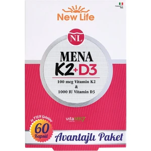New Life Mena K2 + D3 60 Kapsül