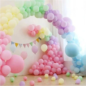 100 Adet Karışık Renk Makaron Balon ve Zinciri