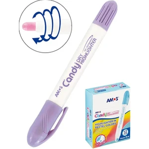 Candy Jel Fosforlu Kalem Pastel Renkler Pastel Mor