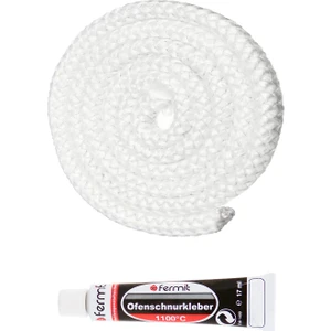 Ithal  Beyaz Yanmaz Soba Şömine Fitili 6mm x  2m + Fermit Yapıştırıcı 17 ml