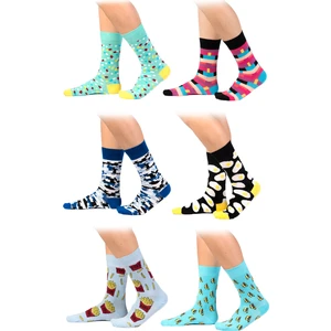 Ozzy Socks 6' Lı Organik Pamuklu Dikişsiz Erkek Çok Renkli Desenli Çorap
