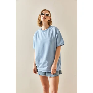 Bebe Mavisi Oversize Basic T-Shirt 3YXK1-47087-55