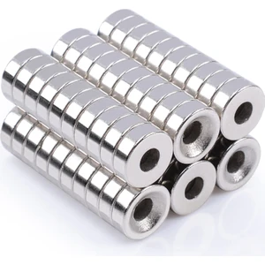 Yuvarlak Havşa Delikli Neodyum Mıknatıs Magnet - D15X5 mm D10/D5,5 Vida Atılabilir