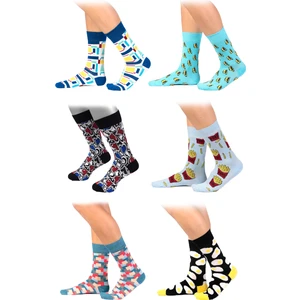 Ozzy Socks 6' Lı Organik Pamuklu Dikişsiz Erkek Çok Renkli Desenli Çorap