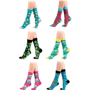 Ozzy Socks 6' Lı Organik Pamuklu Dikişsiz Kadın Çok Renkli Desenli Çorap