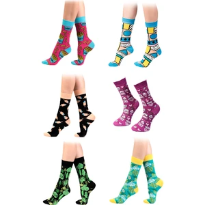 Ozzy Socks 6' Lı Organik Pamuklu Dikişsiz Kadın Çok Renkli Desenli Çorap
