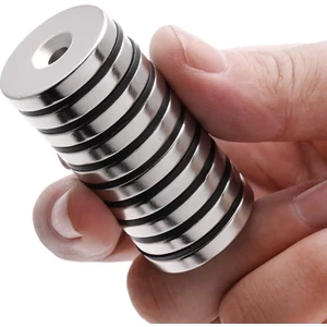 Havşa Delikli Neodyum Mıknatıs Magnet 25X5 D10/D5 mm - Vida Atılabilir