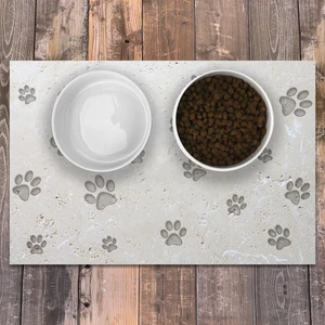 Vinil Kaymaz Tabanlı Keçe Baskılı Evcil Hayvan Pet Mama  Paspası 30x45