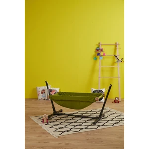 Standlı Ahşap Bebek Hamak Beşik (Yeşil)