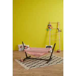 Standlı Ahşap Bebek Hamak Beşik (Pembe)