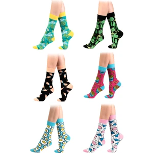 Ozzy Socks 6' Lı Organik Pamuklu Dikişsiz Kadın Çok Renkli Desenli Çorap