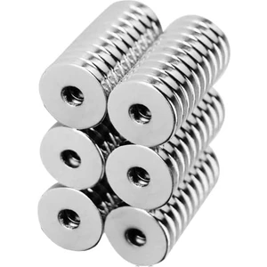 Yuvarlak Delikli Neodyum Mıknatıs Magnet  Yuvarlak Güçlü  D 15X3X5 mm