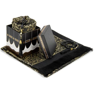Özel Kabe Kutulu Hediyelik Seccade ve Tesbih Seti