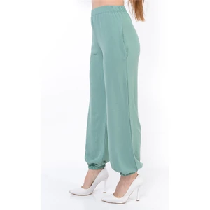 Kadın Beli Lastikli Şalvar Pantolon Suyeşili