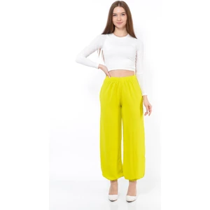 Kadın Beli Lastikli Şalvar Pantolon Fıstıkyeşili