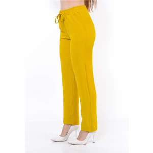 Kadın Beli Lastikli Aerobin Pantolon Hardalsarısı